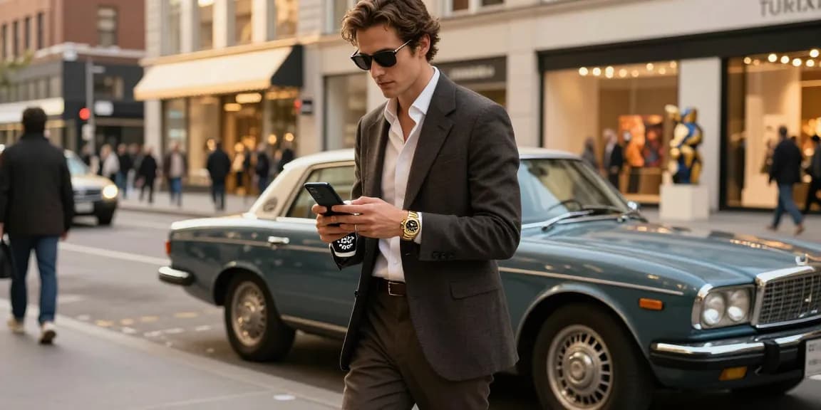 A fashionable individual showcasing a Rolex super clone watch in an urban setting, embodying elegance and sophistication.