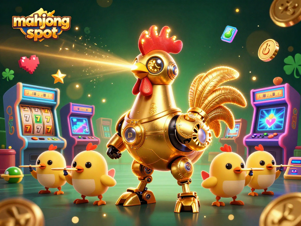 Experience the thrill of mahjong slot with dynamic 3D visuals of futuristic characters and vibrant game elements.