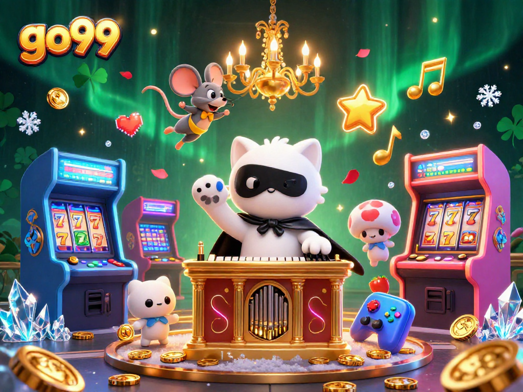 Experience the vibrant world of go99 with a dynamic casino scene featuring unique characters and gaming elements.