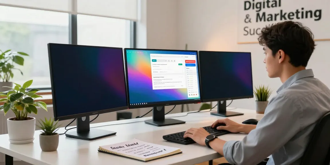 SEO expert using instant indexing strategies in a modern office