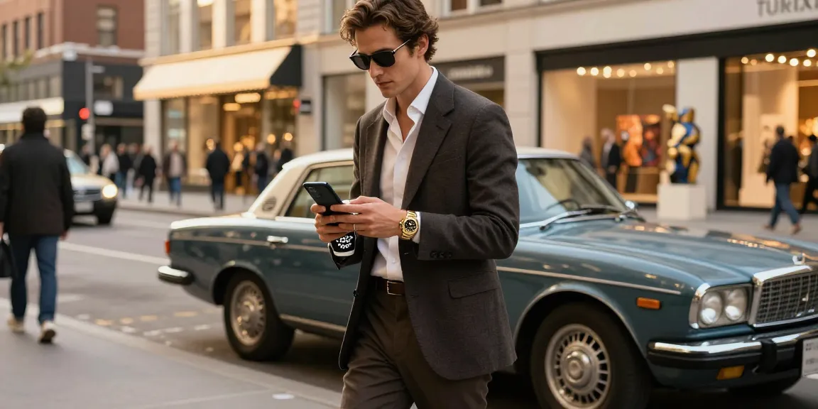 A fashionable individual showcasing a Rolex super clone watch in an urban setting, embodying elegance and sophistication.